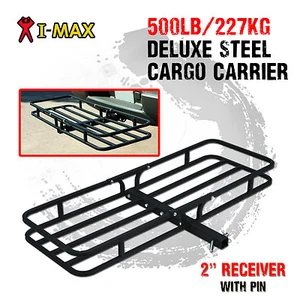 I-Max Deluxe Steel Cargo Carrier Rack Luggage Basket Hitch Towbar Car 4WD 4x4 - Picture 1 of 6