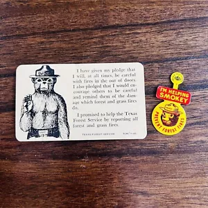 Pulsante pubblicitario vintage ""I'm Helping Smokey Prevent Forest Fires"" anatra verde - Foto 1 di 4