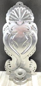 Wilton Pewter Candle Sconce Holder Fan Hearts Fish Reflector Standing or Hang - Picture 1 of 15