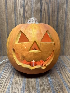 Vintage TRENDMASTERS Jack O Laterne Kürbis beleuchtet Schaumstoffform 1993 Halloween 10 Zoll - Bild 1 von 5