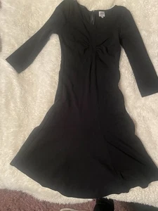 Armani Collezioni Dress Black Midi  Flare Sz 38 - Picture 1 of 8