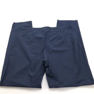 Eileen Fisher Crepe Pull On M (Fit 32W 28L) Mid Rise Viscose Pants Blue - Picture 1 of 10