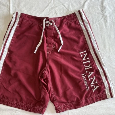 复古 NCAA IU 印第安纳房屋内衬。 2条纹口袋短裤大号 — 第 1/4 张图片