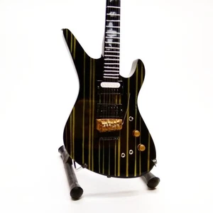 1/6 Miniature Black Gold Striped Guitar – Metal Rock Style Display Prop & Gift - Picture 1 of 2