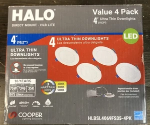 NOB Halo ‎HLBSL4069FS35 4 Zoll Einbauleuchte Direktmontage Lichtverkleidung - weiß - Bild 1 von 7