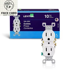 Presa/Presa Duplex 15 Amp 125 V, Bianco (Confezione da 10) 5320-WMP - Foto 1 di 12