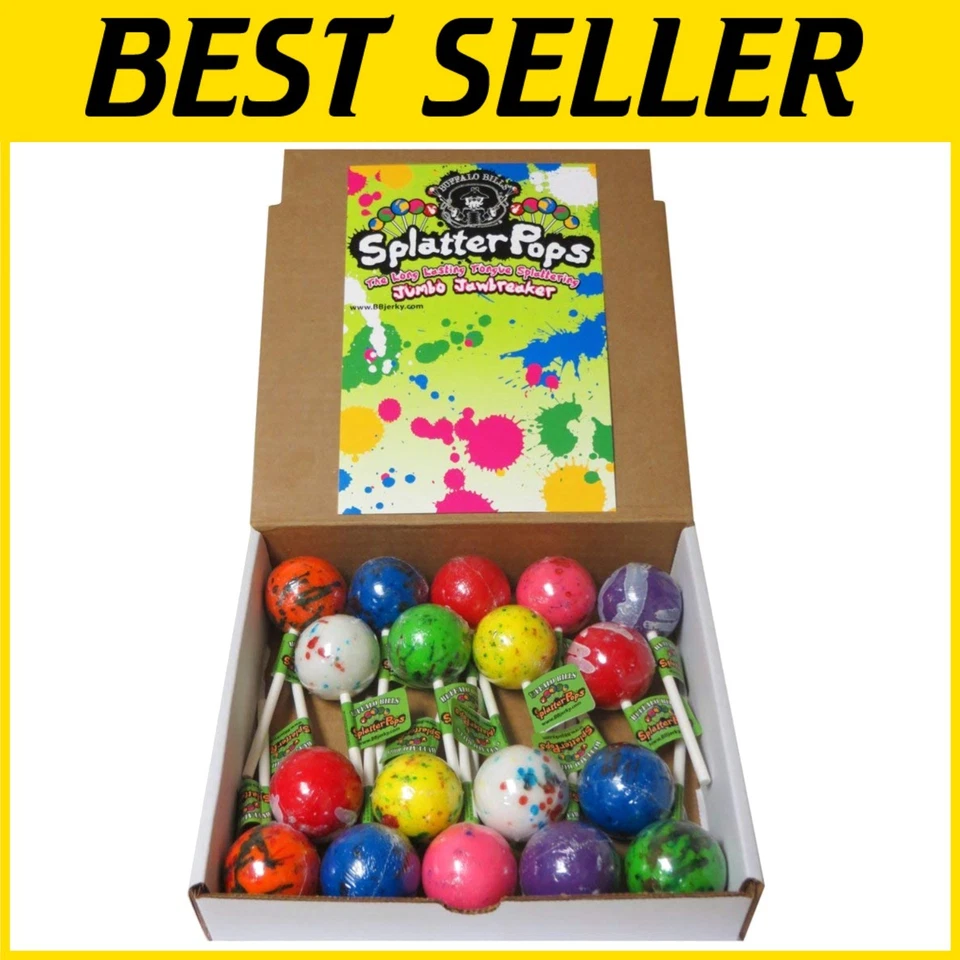 Buffalo Bills Splatterpops (18 Assorted Jumbo Jawbreaker Lollipops per 3-lb Box)