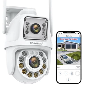 Dual Lens Linkage Überwachungskamera Outdoor, Wireless PTZ Dual Screen Kamera, 360... - Bild 1 von 8
