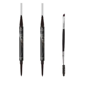 2 Packs 2-in-1 Dual-Ended Waterproof Eyebrow Pencil with 4-Fork-Tip Brow Pen ... - Picture 1 of 7