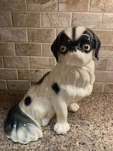 Vintage Japanischer Kinn Pekingese Hund Keramik Figur Statue, Germany, 10" — RAR - Bild 1 von 13