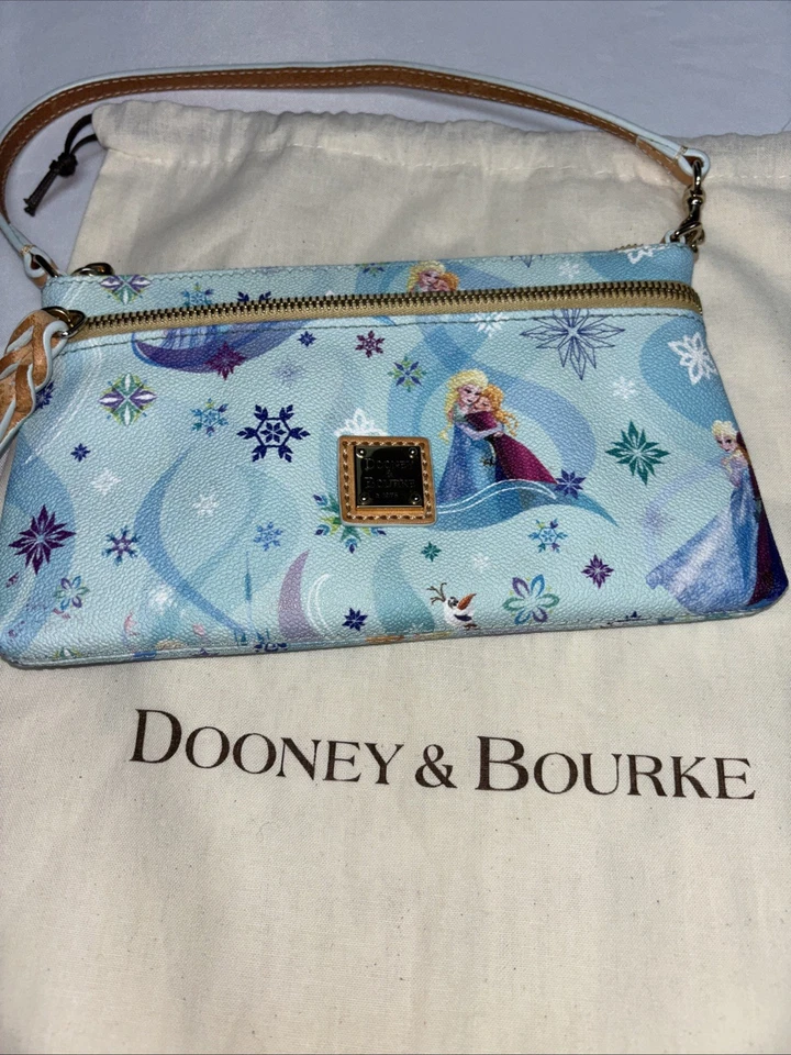 Disney Dooney & Bourke Frozen Wristlet Small Purse Anna Elsa Dust Bag - Image 1 of 4