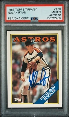1988 Topps Tiffany No250 Нолан Райан подписанная автокарта PSA DNA 9 10 - Изображение 1 из 2
