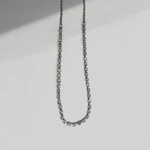 Silver Tone Short Ball Chain Necklace Rhinestones Jewelry 16" Fashion Steel Gift - Picture 1 of 17