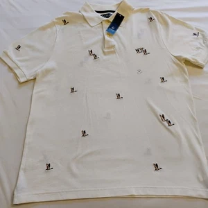 Chaps Duck Embroidered Polo Shirt Men's Size Medium NWT Harbourside White  - Picture 1 of 15