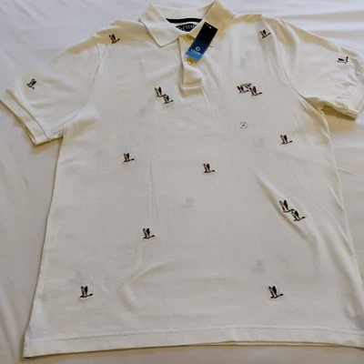 Chaps Duck Embroidered Polo Shirt Men's Size Medium NWT Harbourside White  - Image 1 of 4