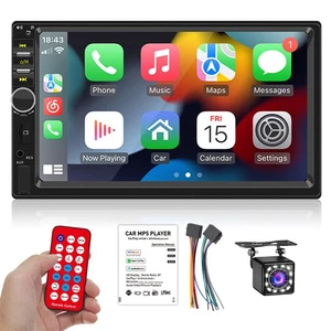 2 Din Carplay Android auto Estéreo 7" Pantalla táctil Radio coche USB/AUX Cámara - Imagen 1 de 18