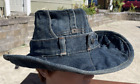 Levis Cowboy Hat size 7 14 L handmade OOAK upcycled fedora blue