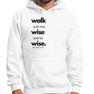 Herren Grafik Hoodie Walk with the Wise and be Wise schwarz Illustration - Bild 1 von 54