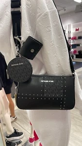 Michael Kors Jet Set Signature Logo Crossbody Bag with Case for Apple Airpods - Picture 1 of 22