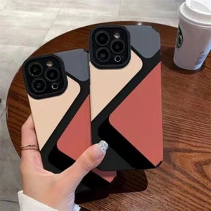 Stitching Color Block Phone Case - Picture 1 of 11