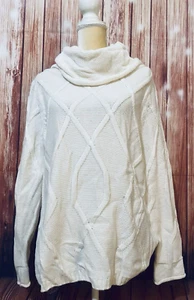 Suéter XL para mujer Liz Wear marfil capucha cuello suave peso medio tejido mangas largas - Imagen 1 de 10