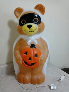 Vintage Empire Blasform Halloween maskierter Teddybär Bandit hält Kürbis 24 Zoll - Bild 1 von 16