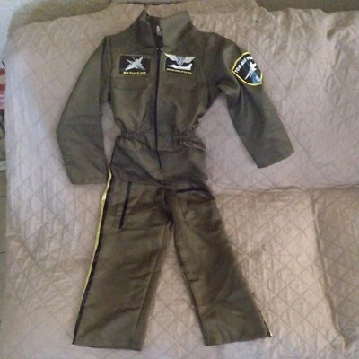 Niños Niño Fuerza Aérea Disfraz Uniforme para Niños Piloto Aviador Traje de Vuelo Halloween Foto 1 de 4