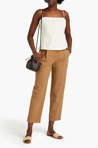RRP€280 TORY BURCH Linen Sleeveless Top US10 UK14 IT46 XL Lined Lace Up Back - Picture 1 of 6