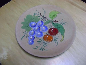ITALIAN POTTERY TRAY / PLATE ITALY VINTAGE HAND PAINTED TERRACOTTA WALL PLATE - Picture 1 of 8