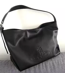 Vivienne Westwood Handbag Tote Bag Black Orb Embossed Leather Large Capacity ⑦ - Picture 1 of 7