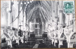 Rivière-du-Loup/Fraserville, Quebec 1915 Postcard-Eglise St. Patrice Int.-Canada - Picture 1 of 1