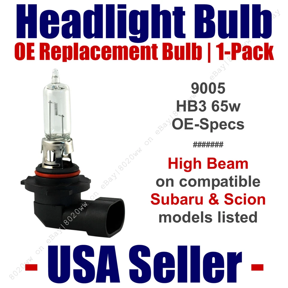 Headlight Bulb High Beam OE Replacement Fits Listed Subaru & Scion Models - 9005 - Image 1 of 1