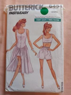 Butterick 6451 Misses' Fast & Easy Dress, Top & Shorts Pattern Size 6-10 - Image 1 of 2