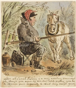 CANAL FISHING  High Res 8 x 10 Giclee Print - Picture 1 of 1