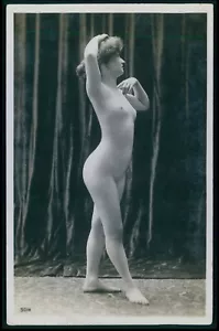 Foto postal francesa desnuda elegante belleza mujer original principios de 1900 - Imagen 1 de 2