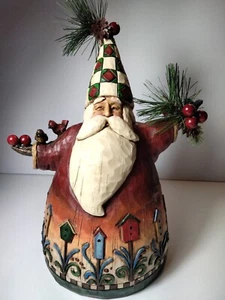 2002 Jim Shore Santa Heartwood Creek Enesco Group Birds Added Berries & Bough - Picture 1 of 20