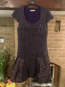 Tarsiani Made in Italy Wool Mix Purple Dress Size 42 - Picture 1 of 1