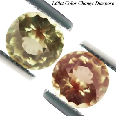 Alluring 1.68ct Round Cut Color Change Diaspore 100% Natural Mined at Turkey - Image 1 of 4