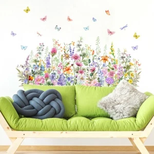 Wall Stickers Clings Decals Home Decor PVC Floral Flower Butterfly Art Bedroom - Picture 1 of 6