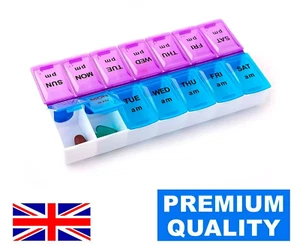 Weekly Daily Pill Box Organiser Tablet Medicine Storage Dispenser 7 Day Night UK - Picture 1 of 11