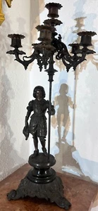 Historicism 1870-80 Romantic hero, candle holder - Picture 1 of 7