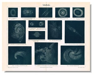 NEBULA 1894 Antique Original Print Nebulas Astronomy Celestial Objects Cosmos - Picture 1 of 9