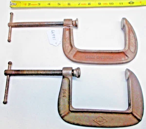 C Clamps, (2) Brink & Cotton No. 144, 4” Vintage C Clamps, Made In USA - Picture 1 of 4