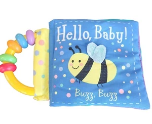 Kane Miller "Hello, Baby!" Soft Baby Rag Book w/ Rattle Handle. - Picture 1 of 5
