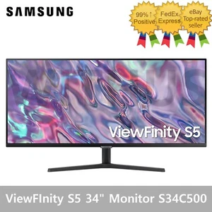 SAMSUNG ViewFInity S5 S34C500 34" Ultra Wide Monitor WQHD 3440 x 1440 21:9 - Picture 1 of 9