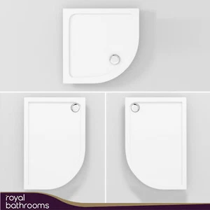 40mm Slimline Shower Enclosure Tray Quadrant / Offset Stone Tray & Free Waste - Picture 1 of 26