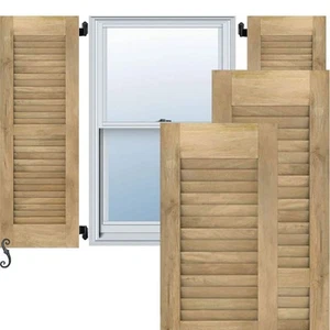 Ekena Millwork 18-in W x 84-in H Americraft Two Equal Louver Exterior Real Wood - Picture 1 of 11