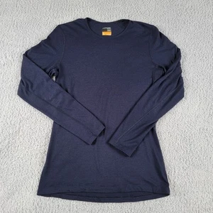 Icebreaker Shirt Womens Navy Blue Medium Merino 200 Wool Base Layer Long Sleeve - Picture 1 of 10