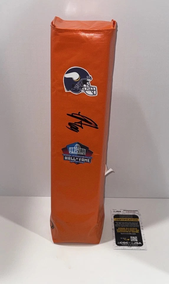 PILÓN DE TOUCHDOWN FIRMADO POR JARED ALLEN MINNESOTA VIKINGS HOF FÚTBOL CERTIFICADO DE AUTENTICIDAD JSA Foto 1 de 1