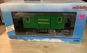 MARKLIN MAXI GAUGE 1 #5485 BAVARIAN BAGGAGE PASSENGER CAR, GREEN, BOXED - Picture 1 of 5